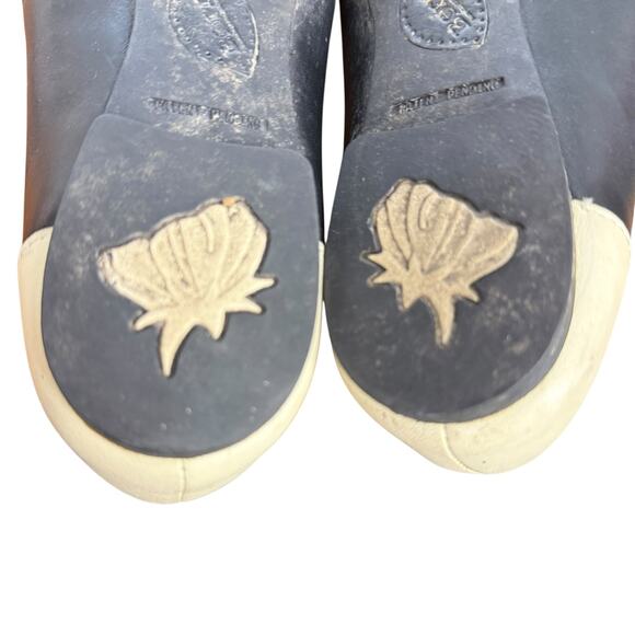 Born Devorah Womens Black Ivory Leather Slip On Ballet Flats Loafers Shoes sz 8 - Picture 14 of 16